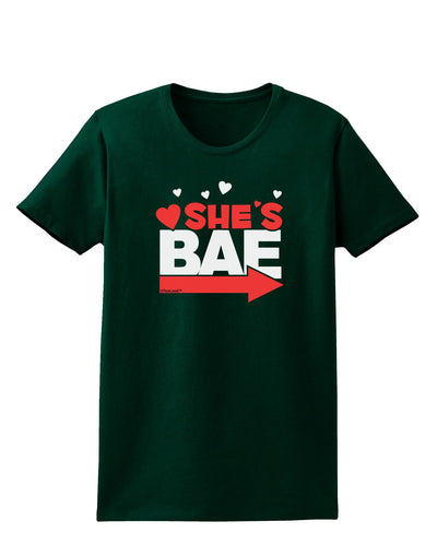 She's BAE - Right Arrow Womens Dark T-Shirt-Womens T-Shirt-TooLoud-Forest-Green-Small-Davson Sales