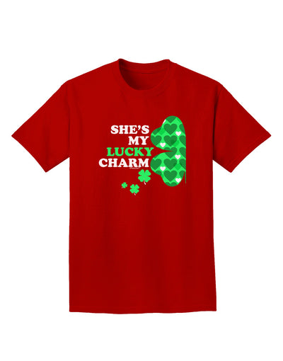 She's My Lucky Charm - Left Adult Dark T-Shirt-Mens T-Shirt-TooLoud-Red-Small-Davson Sales