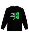 She's My Lucky Charm - Left Adult Long Sleeve Dark T-Shirt-TooLoud-Black-Small-Davson Sales