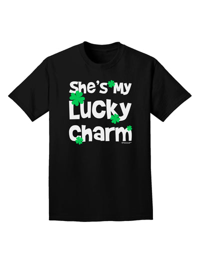 She's My Lucky Charm - Matching Couples Design Adult Dark T-Shirt by TooLoud-Mens T-Shirt-TooLoud-Black-Small-Davson Sales