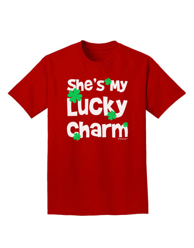 She's My Lucky Charm - Matching Couples Design Adult Dark T-Shirt by TooLoud-Mens T-Shirt-TooLoud-Red-Small-Davson Sales