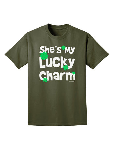 She's My Lucky Charm - Matching Couples Design Adult Dark T-Shirt by TooLoud-Mens T-Shirt-TooLoud-Military-Green-Small-Davson Sales