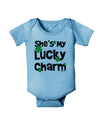 She's My Lucky Charm - Matching Couples Design Baby Romper Bodysuit by TooLoud-Baby Romper-TooLoud-Light-Blue-06-Months-Davson Sales