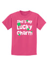 She's My Lucky Charm - Matching Couples Design Childrens Dark T-Shirt by TooLoud-Childrens T-Shirt-TooLoud-Sangria-X-Small-Davson Sales