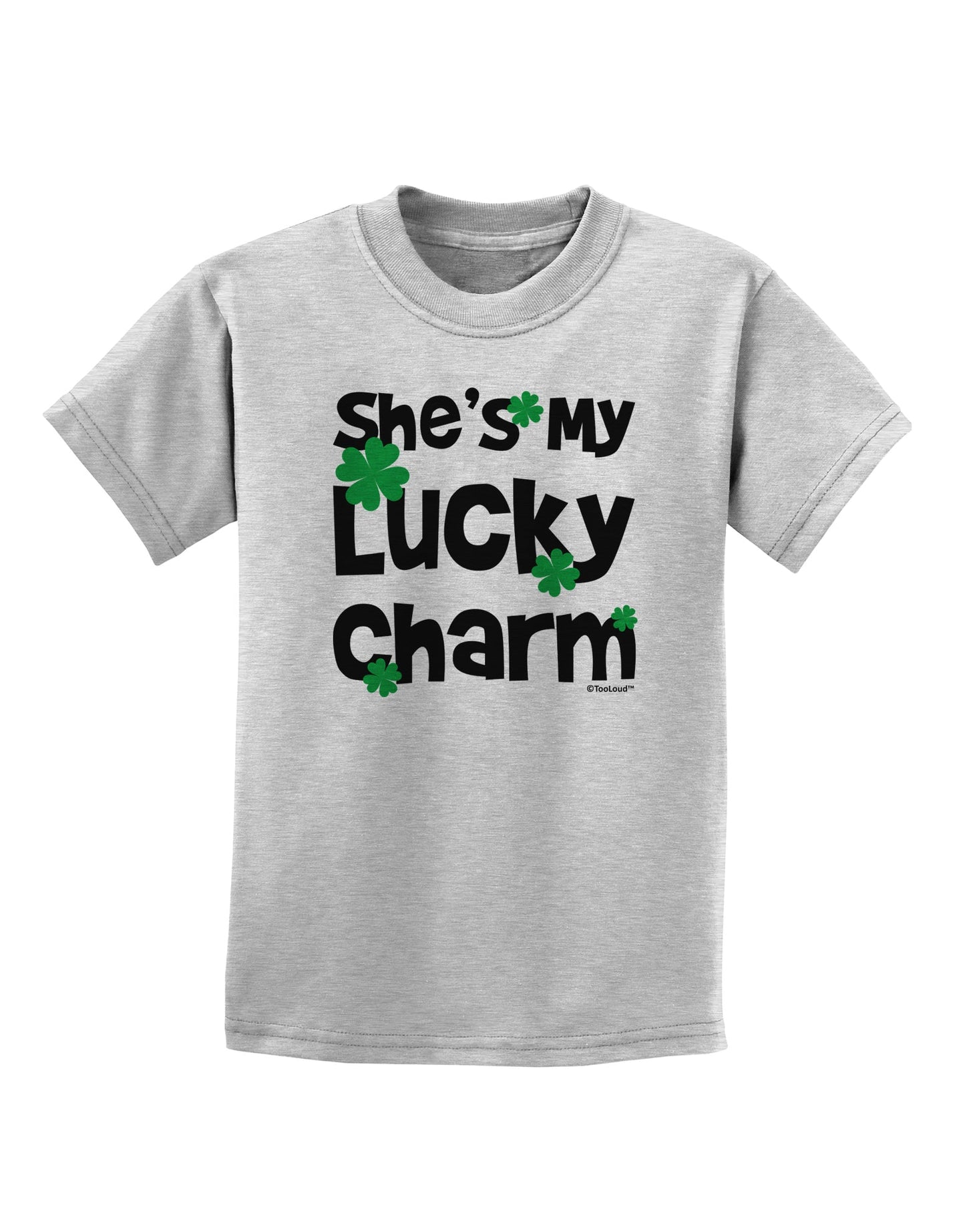 She's My Lucky Charm - Matching Couples Design Childrens T-Shirt by TooLoud-Childrens T-Shirt-TooLoud-AshGray-X-Small-Davson Sales