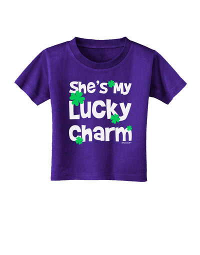 She's My Lucky Charm - Matching Couples Design Toddler T-Shirt Dark by TooLoud-Toddler T-Shirt-TooLoud-Purple-2T-Davson Sales