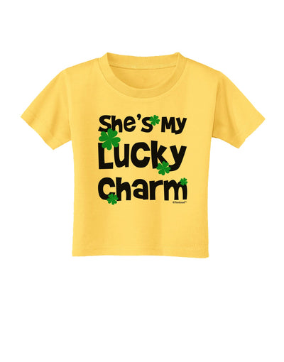 She's My Lucky Charm - Matching Couples Design Toddler T-Shirt by TooLoud-Toddler T-Shirt-TooLoud-Yellow-2T-Davson Sales