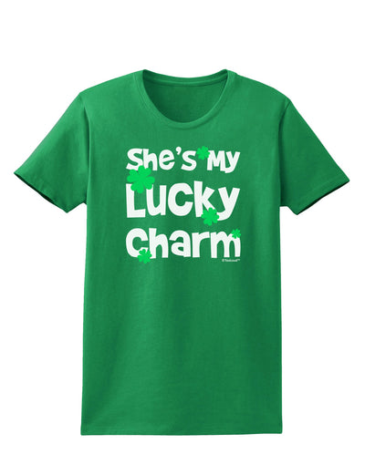 She's My Lucky Charm - Matching Couples Design Womens Dark T-Shirt by TooLoud-Womens T-Shirt-TooLoud-Kelly-Green-X-Small-Davson Sales