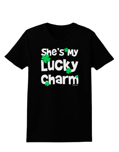 She's My Lucky Charm - Matching Couples Design Womens Dark T-Shirt by TooLoud-Womens T-Shirt-TooLoud-Black-X-Small-Davson Sales