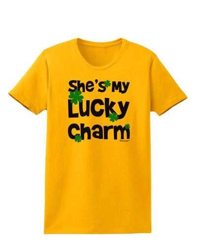 She's My Lucky Charm - Matching Couples Design Womens T-Shirt by TooLoud-Womens T-Shirt-TooLoud-Gold-X-Small-Davson Sales