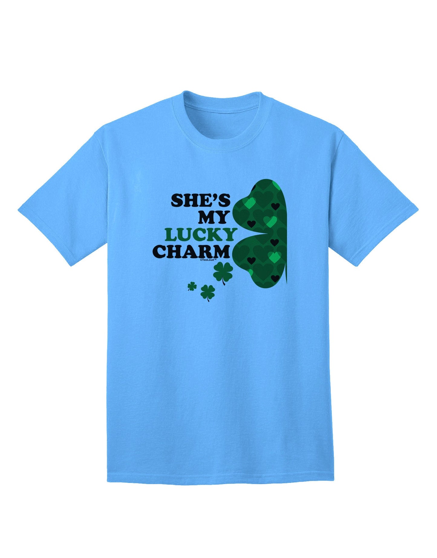 She's My Lucky Charm - Premium Left Adult T-Shirt for the Modern Gentleman-Mens T-shirts-TooLoud-Aquatic-Blue-Small-Davson Sales