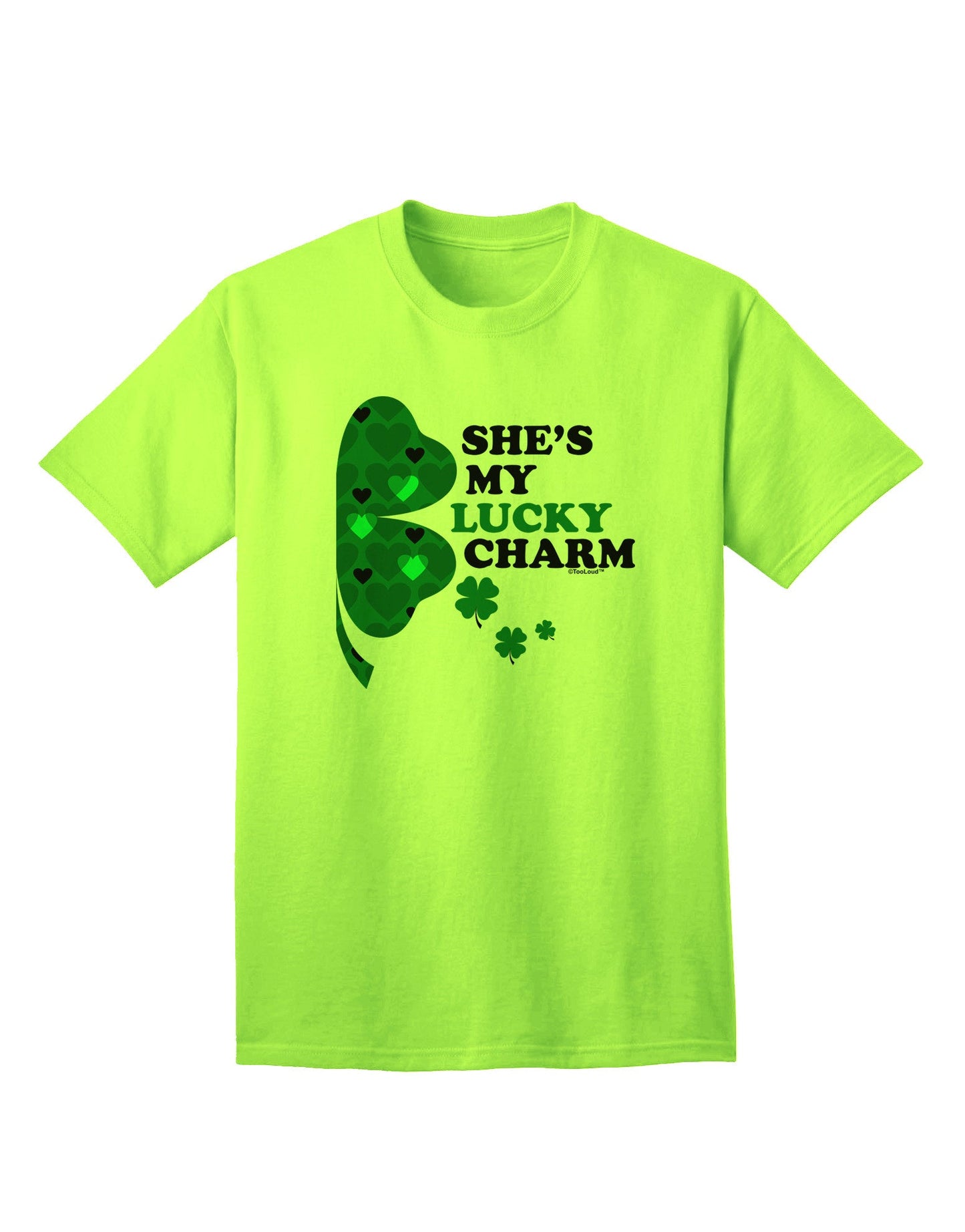 She's My Lucky Charm - Premium Right Adult T-Shirt for the Modern Gentleman-Mens T-shirts-TooLoud-Neon-Green-Small-Davson Sales