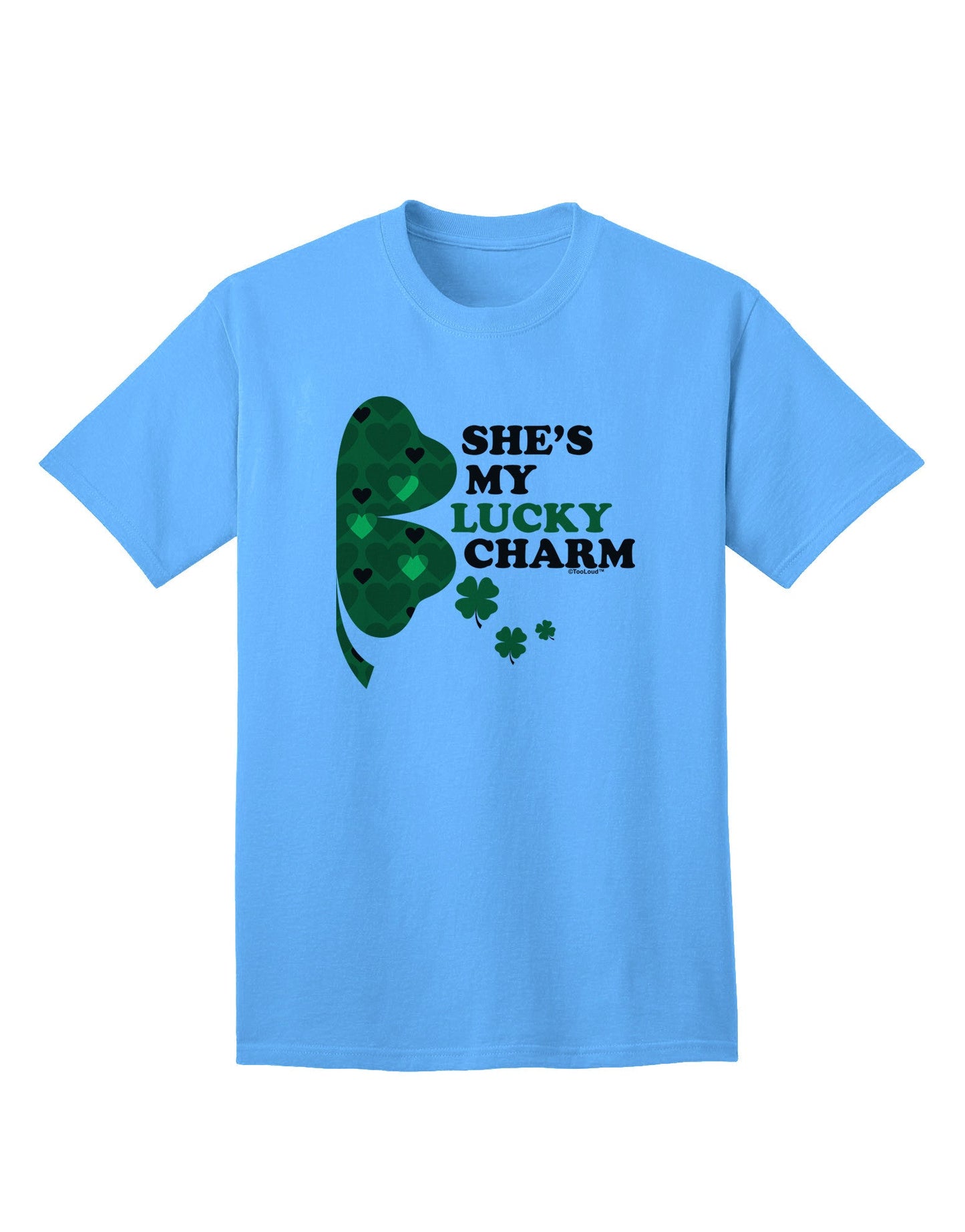 She's My Lucky Charm - Premium Right Adult T-Shirt for the Modern Gentleman-Mens T-shirts-TooLoud-Aquatic-Blue-Small-Davson Sales