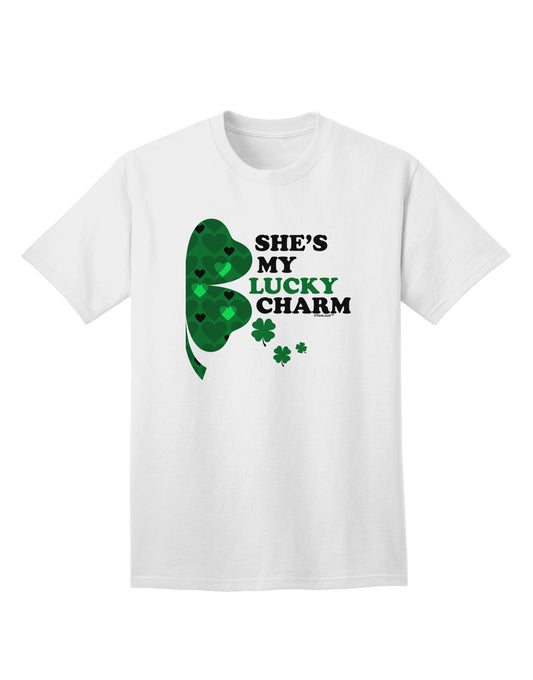 She's My Lucky Charm - Premium Right Adult T-Shirt for the Modern Gentleman-Mens T-shirts-TooLoud-White-Small-Davson Sales