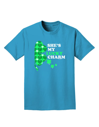 She's My Lucky Charm - Right Adult Dark T-Shirt-Mens T-Shirt-TooLoud-Turquoise-Small-Davson Sales