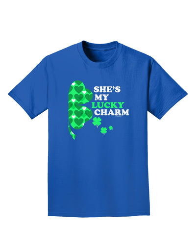 She's My Lucky Charm - Right Adult Dark T-Shirt-Mens T-Shirt-TooLoud-Royal-Blue-Small-Davson Sales