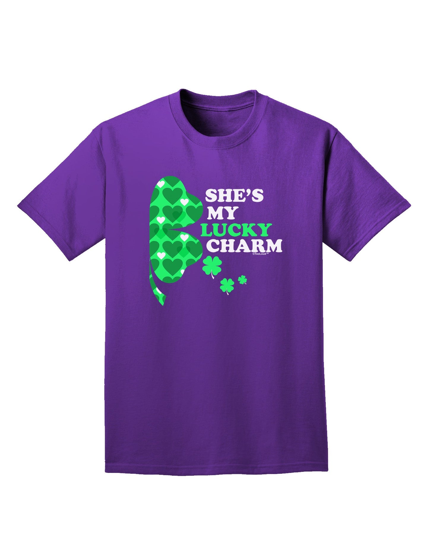 She's My Lucky Charm - Right Adult Dark T-Shirt-Mens T-Shirt-TooLoud-Purple-Small-Davson Sales