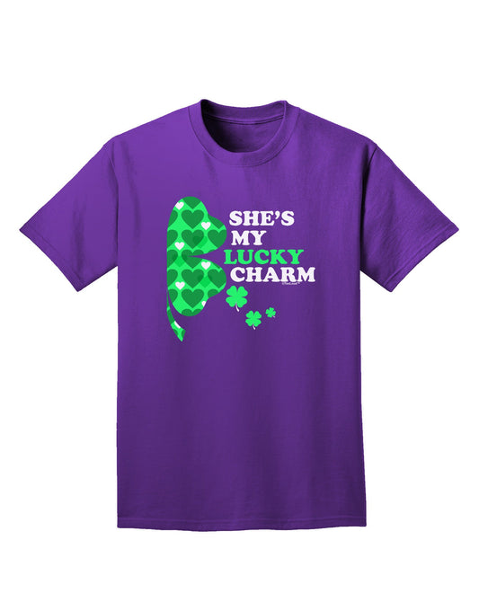 She's My Lucky Charm - Right Adult Dark T-Shirt-Mens T-Shirt-TooLoud-Purple-Small-Davson Sales