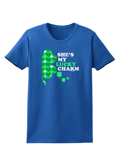 She's My Lucky Charm - Right Womens Dark T-Shirt-TooLoud-Royal-Blue-X-Small-Davson Sales