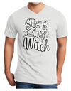 She's My Witch Adult V-Neck T-shirt-Mens T-Shirt-TooLoud-White-Small-Davson Sales
