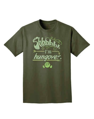 Shhh Im Hungover Funny Adult Dark T-Shirt-Mens T-Shirt-TooLoud-Military-Green-Small-Davson Sales