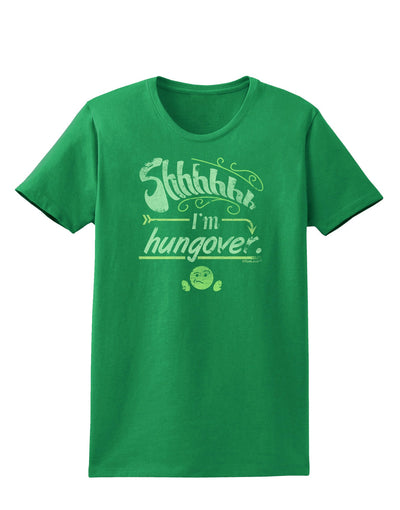 Shhh Im Hungover Funny Womens Dark T-Shirt-TooLoud-Kelly-Green-X-Small-Davson Sales