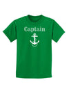 Ship Captain Nautical Anchor Boating Childrens Dark T-Shirt-Childrens T-Shirt-TooLoud-Kelly-Green-X-Small-Davson Sales