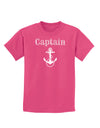Ship Captain Nautical Anchor Boating Childrens Dark T-Shirt-Childrens T-Shirt-TooLoud-Sangria-X-Small-Davson Sales