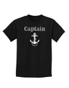 Ship Captain Nautical Anchor Boating Childrens Dark T-Shirt-Childrens T-Shirt-TooLoud-Black-X-Small-Davson Sales