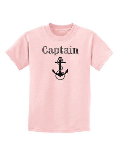 Ship Captain Nautical Anchor Boating Childrens T-Shirt-Childrens T-Shirt-TooLoud-PalePink-X-Small-Davson Sales