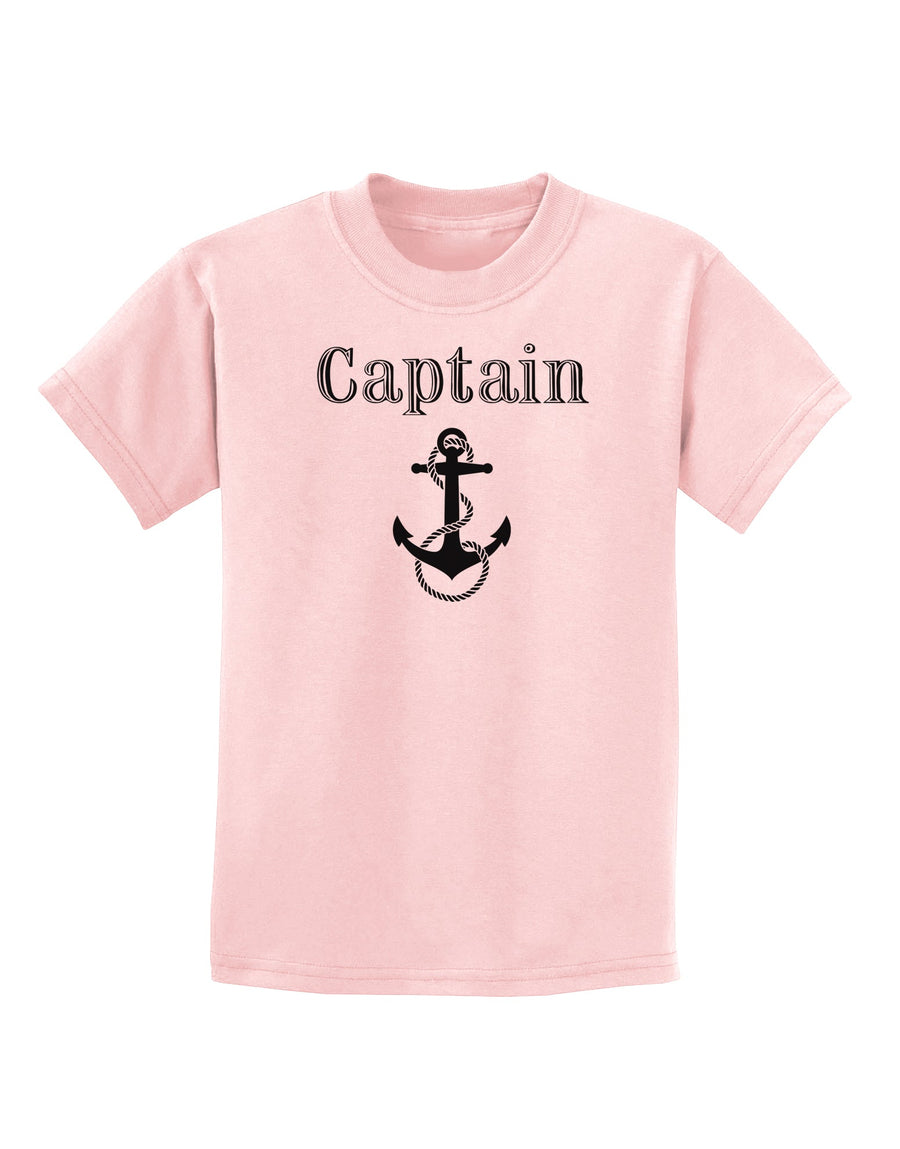 Ship Captain Nautical Anchor Boating Childrens T-Shirt-Childrens T-Shirt-TooLoud-White-X-Small-Davson Sales