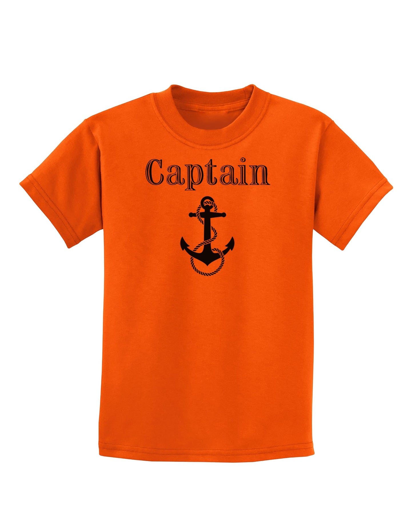 Ship Captain Nautical Anchor Boating Childrens T-Shirt-Childrens T-Shirt-TooLoud-Orange-X-Small-Davson Sales