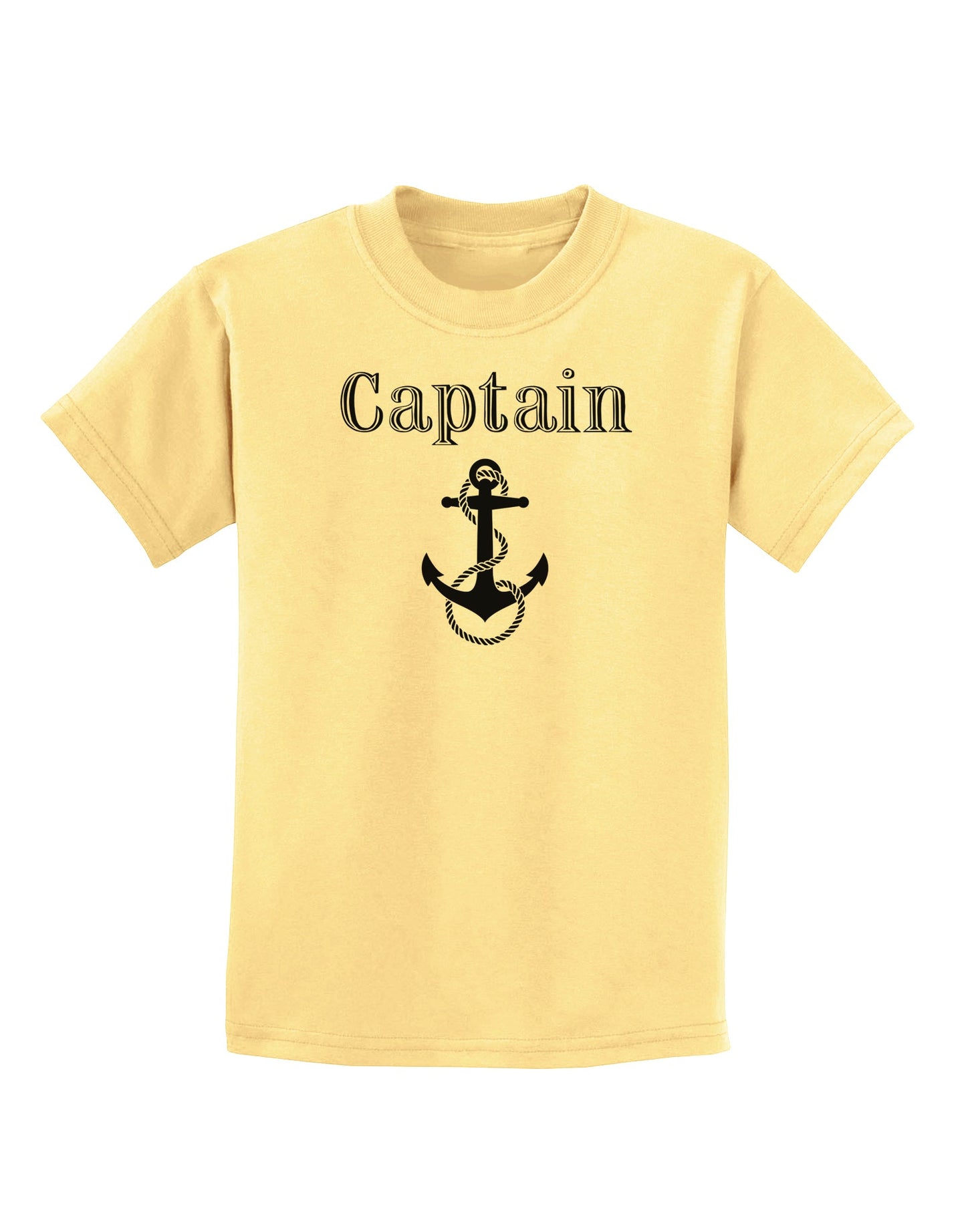 Ship Captain Nautical Anchor Boating Childrens T-Shirt-Childrens T-Shirt-TooLoud-Daffodil-Yellow-X-Small-Davson Sales
