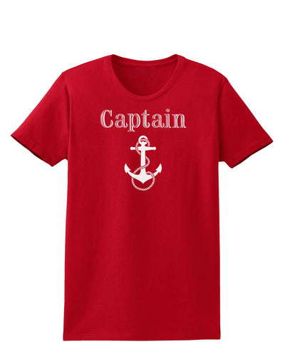 Ship Captain Nautical Anchor Boating Womens Dark T-Shirt-TooLoud-Red-X-Small-Davson Sales