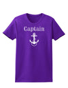 Ship Captain Nautical Anchor Boating Womens Dark T-Shirt-TooLoud-Purple-X-Small-Davson Sales