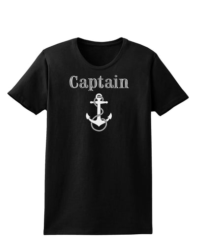 Ship Captain Nautical Anchor Boating Womens Dark T-Shirt-TooLoud-Black-X-Small-Davson Sales