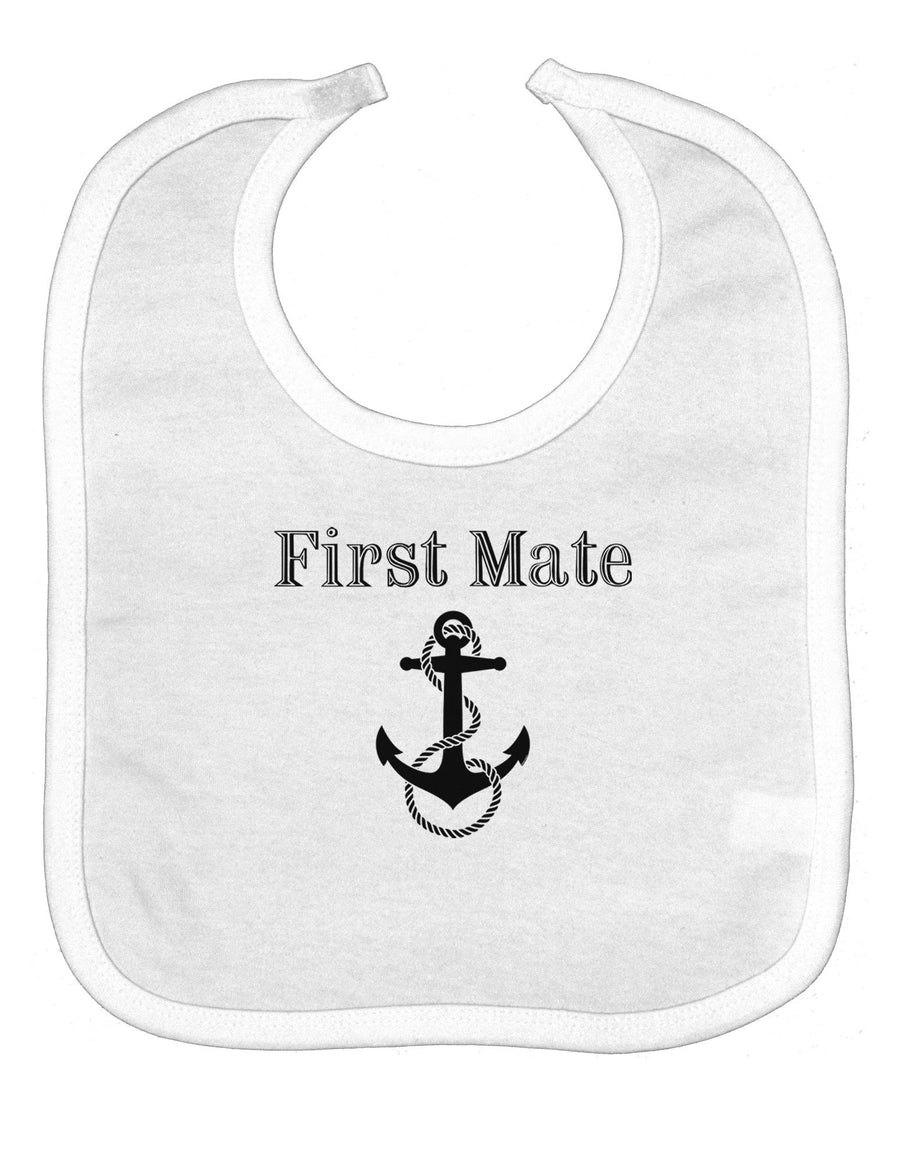 Ship First Mate Nautical Anchor Boating Baby Bib