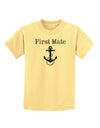 Ship First Mate Nautical Anchor Boating Childrens T-Shirt-Childrens T-Shirt-TooLoud-Daffodil-Yellow-X-Small-Davson Sales