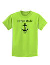 Ship First Mate Nautical Anchor Boating Childrens T-Shirt-Childrens T-Shirt-TooLoud-Lime-Green-X-Small-Davson Sales