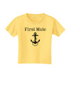 Ship First Mate Nautical Anchor Boating Toddler T-Shirt-Toddler T-Shirt-TooLoud-Daffodil-Yellow-2T-Davson Sales