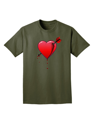 Shot Through the Heart Bleeding Adult Dark T-Shirt-Mens T-Shirt-TooLoud-Military-Green-Small-Davson Sales