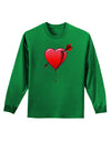 Shot Through the Heart Bleeding Adult Long Sleeve Dark T-Shirt-TooLoud-Kelly-Green-Small-Davson Sales