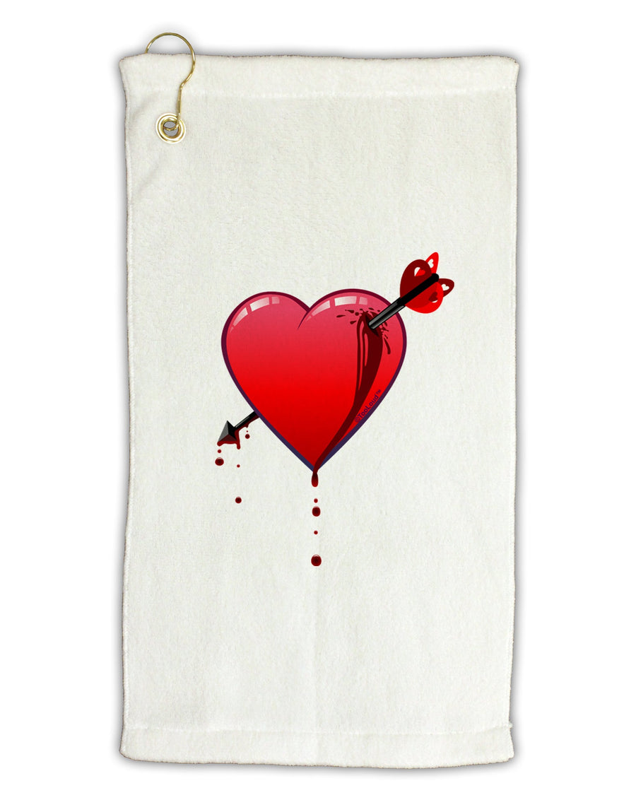 Shot Through the Heart Bleeding Micro Terry Gromet Golf Towel 16 x 25 inch by TooLoud-Golf Towel-TooLoud-White-Davson Sales