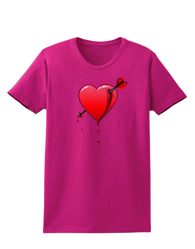 Shot Through the Heart Bleeding Womens Dark T-Shirt-TooLoud-Hot-Pink-Small-Davson Sales