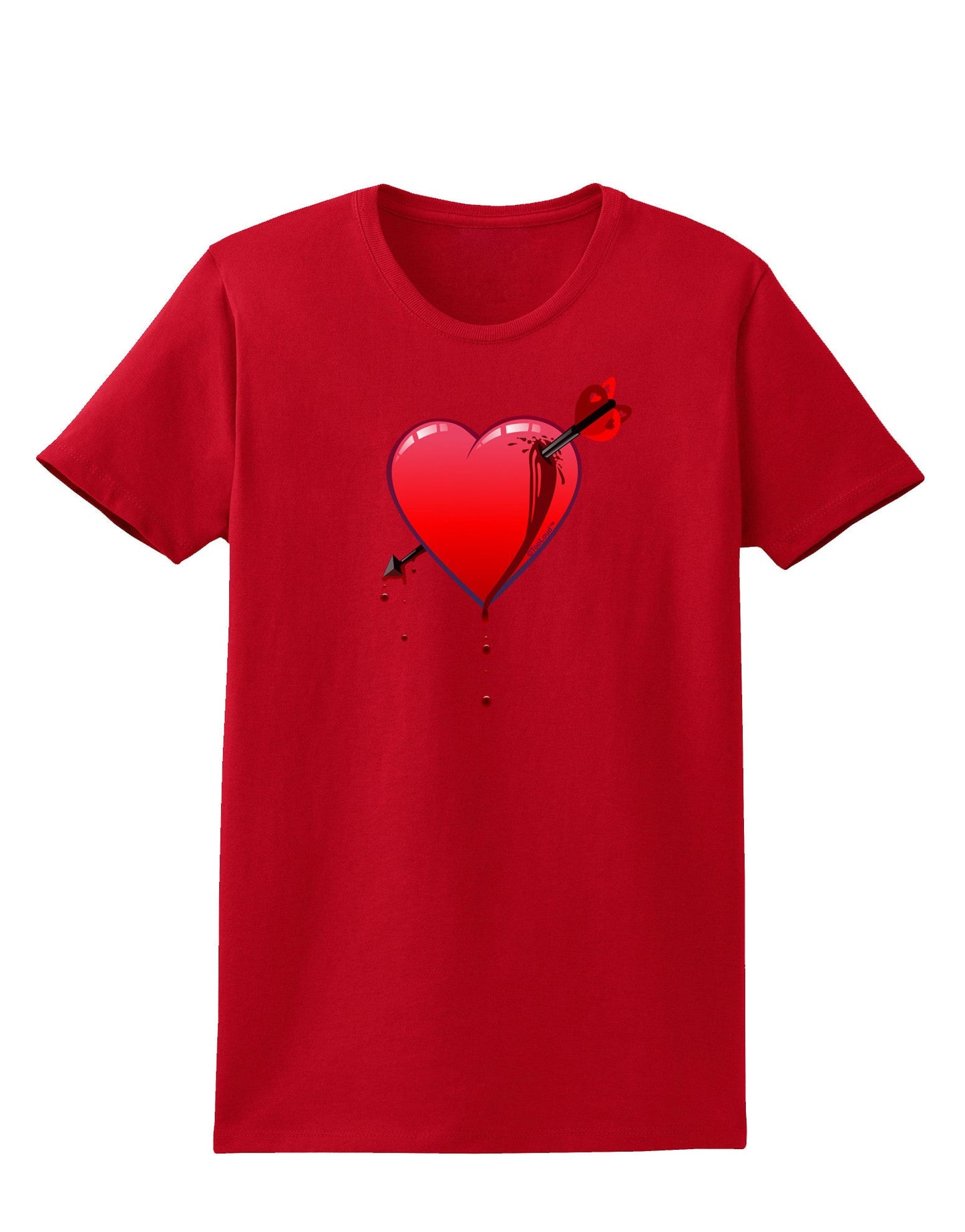 Shot Through the Heart Bleeding Womens Dark T-Shirt-TooLoud-Red-X-Small-Davson Sales