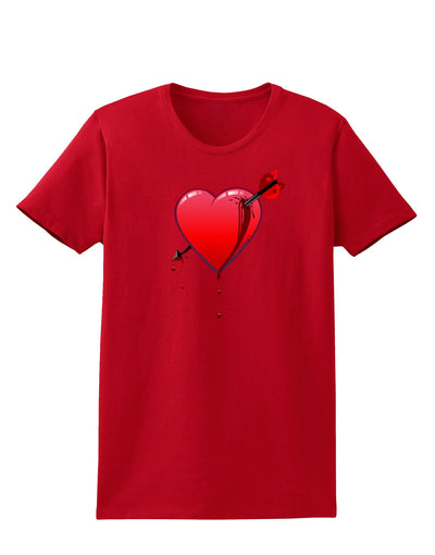 Shot Through the Heart Bleeding Womens Dark T-Shirt-TooLoud-Red-X-Small-Davson Sales