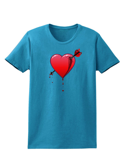 Shot Through the Heart Bleeding Womens Dark T-Shirt-TooLoud-Turquoise-X-Small-Davson Sales