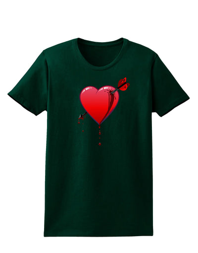 Shot Through the Heart Bleeding Womens Dark T-Shirt-TooLoud-Forest-Green-Small-Davson Sales