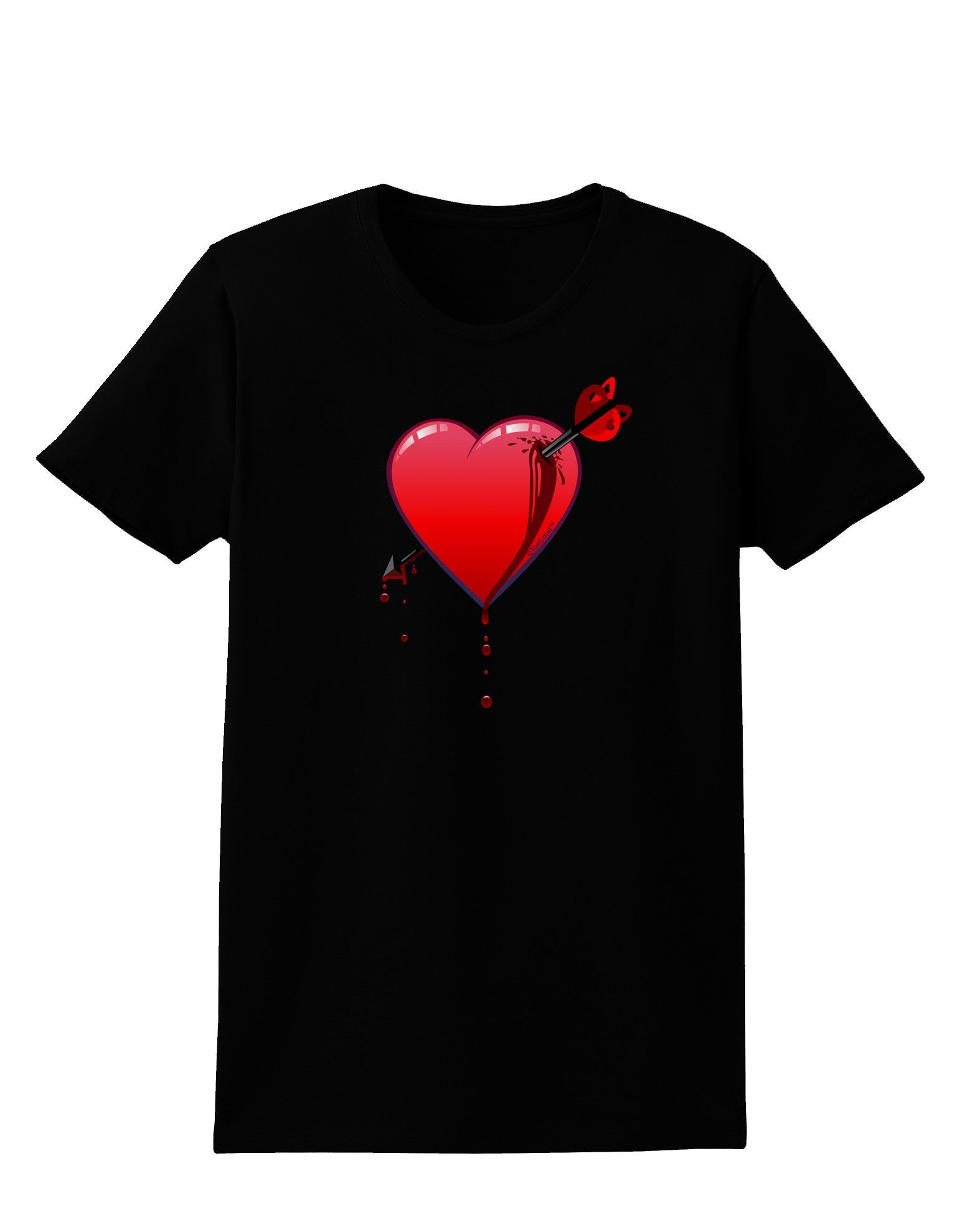 Shot Through the Heart Bleeding Womens Dark T-Shirt-TooLoud-Black-X-Small-Davson Sales