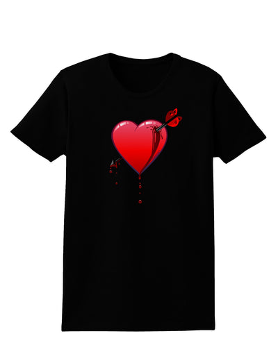 Shot Through the Heart Bleeding Womens Dark T-Shirt-TooLoud-Black-X-Small-Davson Sales